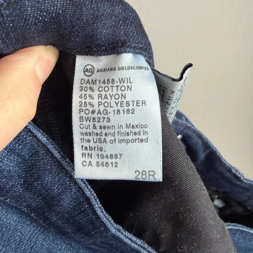 AG Adriano Goldschmied Dark Wash The Alexa Mid Rise Slim Boot Jeans Womens 28 - Picture 5 of 6